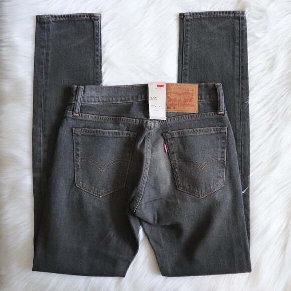 NWT Levi’s 505C Grey Jeans Ripped Straight Leg Distressed Denim Size 25 - Picture 7 of 7